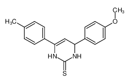 4-(4-methoxyphenyl)-6-(p-tolyl)-3,4-dihydropyrimidine-2(1H)-thione CAS:298683-86-0 manufacturer & supplier