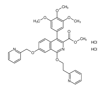 methyl 1-(2-(pyridin-2-yl)ethoxy)-7-(pyridin-2-ylmethoxy)-4-(3,4,5-trimethoxyphenyl)isoquinoline-3-carboxylate dihydrochloride CAS:299167-37-6 manufacturer & supplier