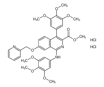 methyl 7-(pyridin-2-ylmethoxy)-4-(3,4,5-trimethoxyphenyl)-1-((3,4,5-trimethoxyphenyl)amino)isoquinoline-3-carboxylate dihydrochloride CAS:299167-87-6 manufacturer & supplier