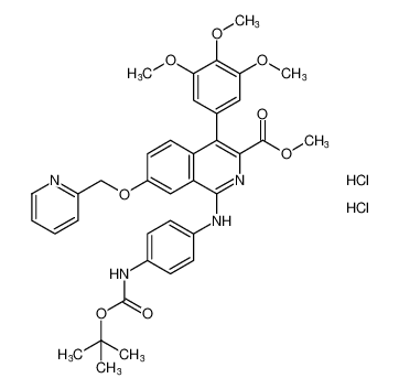 methyl 1-((4-((tert-butoxycarbonyl)amino)phenyl)amino)-7-(pyridin-2-ylmethoxy)-4-(3,4,5-trimethoxyphenyl)isoquinoline-3-carboxylate dihydrochloride CAS:299167-93-4 manufacturer & supplier