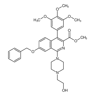 3-Isoquinolinecarboxylic acid,1-[4-(2-hydroxyethyl)-1-piperazinyl]-7-(phenylmethoxy)-4-(3,4,5-trimethoxyphenyl)-, methyl ester CAS:299168-46-0 manufacturer & supplier