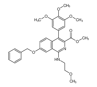 3-Isoquinolinecarboxylic acid,1-[(2-methoxyethyl)amino]-7-(phenylmethoxy)-4-(3,4,5-trimethoxyphenyl)-, methyl ester CAS:299168-67-5 manufacturer & supplier