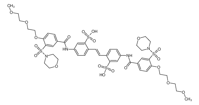 2,2'-[(E)-1,2-ethenediyl]bis[5-[[4-[2-(2-methoxyethoxy)ethoxy]-3-(4-morpholinylsulfonyl)benzoyl]amino]benzenesulfonic acid] CAS:299180-79-3 manufacturer & supplier