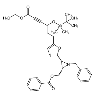 rel-((2R,3S)-1-benzyl-3-(5-(3-((tert-butyldimethylsilyl)oxy)-6-ethoxy-6-oxohex-4-yn-1-yl)oxazol-2-yl)aziridin-2-yl)methyl benzoate CAS:299196-95-5 manufacturer & supplier