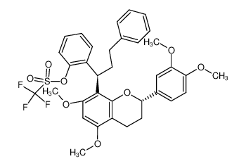 2-((R)-1-((S)-2-(3,4-dimethoxyphenyl)-5,7-dimethoxychroman-8-yl)-3-phenylpropyl)phenyl trifluoromethanesulfonate CAS:299412-50-3 manufacturer & supplier