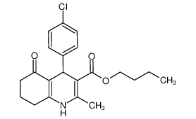 butyl 4-(4-chlorophenyl)-2-methyl-5-oxo-1,4,6,7,8-pentahydroquinoline-3-carboxylate CAS:299452-25-8 manufacturer & supplier