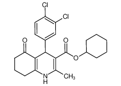 cyclohexyl 4-(3,4-dichlorophenyl)-2-methyl-5-oxo-1,4,6,7,8-pentahydroquinoline-3-carboxylate CAS:299453-56-8 manufacturer & supplier