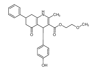 2-methoxyethyl 4-(4-hydroxyphenyl)-2-methyl-5-oxo-7-phenyl-1,4,5,6,7,8-hexahydroquinoline-3-carboxylate CAS:299454-70-9 manufacturer & supplier