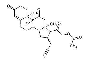 Acetic acid 2-((9R,16R)-9-fluoro-10,13-dimethyl-3,11-dioxo-16-thiocyanato-2,3,6,7,8,9,10,11,12,13,14,15,16,17-tetradecahydro-1H-cyclopenta[a]phenanthren-17-yl)-2-oxo-ethyl ester CAS:2998-44-9 manufacturer & supplier