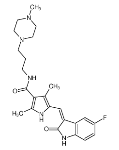 5-[(5-fluoro-2-oxo-1H-indol-3-ylidene)methyl]-2,4-dimethyl-N-[3-(4-methylpiperazin-1-yl)propyl]-1H-pyrrole-3-carboxamide CAS:356069-70-0 manufacturer & supplier