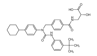 (R)-3-{4-[3-(3-tert-butylphenyl)-1-(4-cyclohexylphenyl)ureidomethyl]benzoylamino}-2-hydroxypropionic acid CAS:385836-51-1 manufacturer & supplier