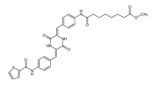 Octanoic acid,8-[[4-[(Z)-[(5Z)-3,6-dioxo-5-[[4-[(2-thienylcarbonyl)amino]phenyl]methylene]piperazinylidene]methyl]phenyl]amino]-8-oxo-, methyl ester CAS:386212-72-2 manufacturer & supplier