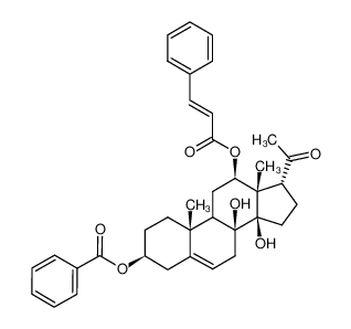 Benzoic acid (3S,8S,10R,12R,13S,14R,17R)-17-acetyl-8,14-dihydroxy-10,13-dimethyl-12-[(Z)-(3-phenyl-acryloyl)oxy]-2,3,4,7,8,9,10,11,12,13,14,15,16,17-tetradecahydro-1H-cyclopenta[a]phenanthren-3-yl ester CAS:38627-94-0 manufacturer & supplier