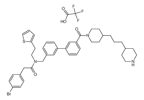 2-(4-Bromophenyl)-N-{[3'-({4-[3-(4-piperidinyl)propyl]-1-piperidinyl}carbonyl)[1,1'-biphenyl]-3-yl]methyl}-N-[2-(2-thienyl)ethyl]acetamide trifluoroacetate CAS:386294-80-0 manufacturer & supplier