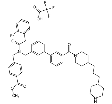 Methyl 4-[([2-(2-bromophenyl)acetyl]{[3'-({4-[3-(4-piperidinyl)propyl]-1-piperidinyl}carbonyl)[1,1'-biphenyl]-3-yl]methyl}amino)methyl]benzoate trifluoroacetate CAS:386295-57-4 manufacturer & supplier