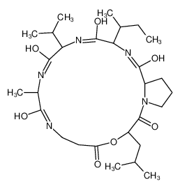 16-butan-2-yl-10-methyl-3-(2-methylpropyl)-13-propan-2-yl-4-oxa-1,8,11,14,17-pentazabicyclo[17.3.0]docosane-2,5,9,12,15,18-hexone CAS:38668-43-8 manufacturer & supplier