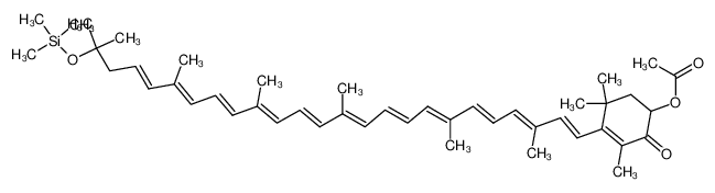 Acetic acid 4-((1E,3E,5E,7E,9E,11E,13E,15E,17E,19E,21E)-3,7,12,16,20,24-hexamethyl-24-trimethylsilanyloxy-pentacosa-1,3,5,7,9,11,13,15,17,19,21-undecaenyl)-3,5,5-trimethyl-2-oxo-cyclohex-3-enyl ester CAS:38715-24-1 manufacturer & supplier