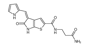 (Z)-4-((1H-pyrrol-2-yl)methylene)-N-(3-amino-3-oxopropyl)-5-oxo-5,6-dihydro-4H-thieno[2,3-b]pyrrole-2-carboxamide CAS:387390-43-4 manufacturer & supplier