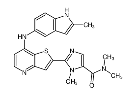 N,N,1-trimethyl-2-(7-((2-methyl-1H-indol-5-yl)amino)thieno[3,2-b]pyridin-2-yl)-1H-imidazole-5-carboxamide CAS:387818-91-9 manufacturer & supplier