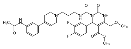 methyl 3-((3-(4-(3-acetamidophenyl)-3,6-dihydropyridin-1(2H)-yl)propyl)carbamoyl)-4-(3,4-difluorophenyl)-6-(methoxymethyl)-2-oxo-1,2,3,4-tetrahydropyrimidine-5-carboxylate CAS:387825-70-9 manufacturer & supplier