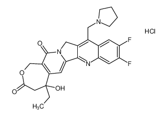 5-ethyl-9,10-difluoro-5-hydroxy-12-(pyrrolidin-1-ylmethyl)-1,4,5,13-tetrahydro-3H,15H-oxepino[3',4':6,7]indolizino[1,2-b]quinoline-3,15-dione hydrochloride CAS:387861-66-7 manufacturer & supplier