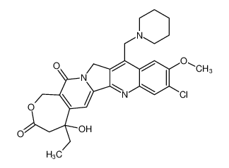 9-chloro-5-ethyl-5-hydroxy-10-methoxy-12-(piperidin-1-ylmethyl)-1,4,5,13-tetrahydro-3H,15H-oxepino[3',4':6,7]indolizino[1,2-b]quinoline-3,15-dione CAS:387861-87-2 manufacturer & supplier