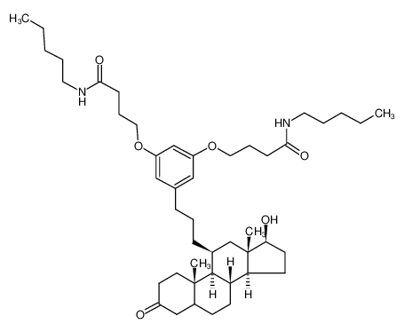 17β-hydroxy-11β-(3-[3,5-bis{3-(pentylcarbamoyl)propoxy}phenyl]propyl)androstan-3-one CAS:387871-36-5 manufacturer & supplier