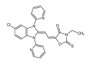 5-[2-(5-chloro-1,3-di-pyridin-2-yl-1,3-dihydro-benzoimidazol-2-ylidene)-ethylidene]-3-ethyl-2-thioxo-oxazolidin-4-one CAS:38794-09-1 manufacturer & supplier