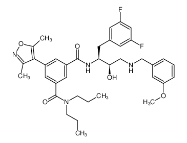 N1-{(1S,2R)-1-(3,5-difluorobenzyl)-2-hydroxy-3-[(3-methoxybenzyl)amino]propyl}-5-(3,5-dimethylisoxazol-4-yl)-N3,N3-dipropylisophthalamide CAS:388066-81-7 manufacturer & supplier