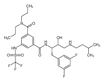 1,3-Benzenedicarboxamide,N'-[(1S,2R)-1-[(3,5-difluorophenyl)methyl]-2-hydroxy-3-[(3-methylbutyl)amino]propyl]-N,N-dipropyl-5-[[(trifluoromethyl)sulfonyl]amino]- CAS:388070-97-1 manufacturer & supplier