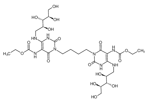 diethyl (butane-1,4-diylbis(2,6-dioxo-4-(((2S,3S,4R)-2,3,4,5-tetrahydroxypentyl)amino)-1,2,3,6-tetrahydropyrimidine-1,5-diyl))dicarbamate CAS:388086-31-5 manufacturer & supplier