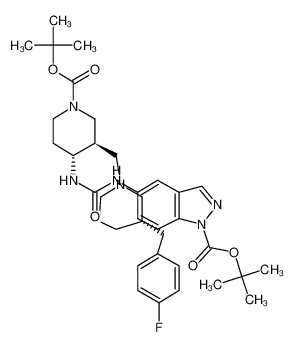 5-(3-{(3R,4R)-1-t-butoxycarbonyl-3-[(S)-3-(4-fluoro-benzyl)-piperidin-1-ylmethyl]-piperidin-4-yl}-ureido)-indazole-1-carboxylic acid t-butyl ester CAS:388097-44-7 manufacturer & supplier