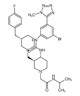 2-{(3R,4R)-3-[(S)-3-(4-fluoro-benzyl)-piperidin-1-ylmethyl]-4-{3-[3-bromo-5-(1-methyl-1H-tetrazol-5-yl)-phenyl]-ureido}-piperidin-1-yl}-N-isopropyl-acetamide CAS:388099-24-9 manufacturer & supplier