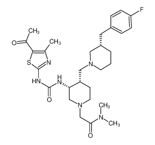 2-{(3R,4S)-3-[3-(5-acetyl-4-methyl-thiazol-2-yl)-ureido]-4-[(S)-3-(4-fluoro-benzyl)-piperidin-1-ylmethyl]-piperidin-1-yl}-N,N-dimethyl-acetamide CAS:388107-61-7 manufacturer & supplier