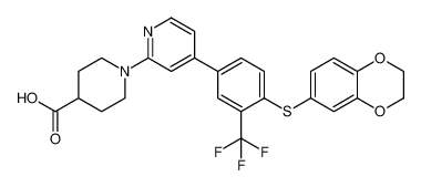 1-(4-(4-((2,3-dihydrobenzo[b][1,4]dioxin-6-yl)thio)-3-(trifluoromethyl)phenyl)pyridin-2-yl)piperidine-4-carboxylic acid CAS:388118-35-2 manufacturer & supplier