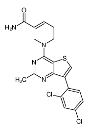 3-Pyridinecarboxamide,1-[7-(2,4-dichlorophenyl)-2-methylthieno[3,2-d]pyrimidin-4-yl]-1,2,5,6-tetrahydro- CAS:388123-08-8 manufacturer & supplier