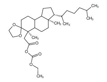 (ethyl carbonic) 2-((3R,3aR,6R)-3a,6-dimethyl-3-((R)-6-methylheptan-2-yl)dodecahydrospiro[cyclopenta[a]naphthalene-7,2'-[1,3]dioxolan]-6-yl)acetic anhydride CAS:38819-52-2 manufacturer & supplier