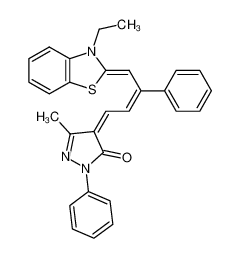 4-[4-(3-ethyl-3H-benzothiazol-2-ylidene)-3-phenyl-but-2-enylidene]-5-methyl-2-phenyl-2,4-dihydro-pyrazol-3-one CAS:38839-66-6 manufacturer & supplier