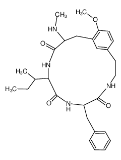 6-benzyl-9-sec-butyl-15-methoxy-12-methylamino-4,7,10-triaza-bicyclo[12.3.1]octadeca-1(18),14,16-triene-5,8,11-trione CAS:38840-30-1 manufacturer & supplier