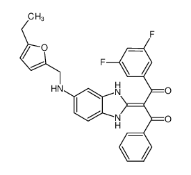 1-(3,5-difluorophenyl)-2-(5-(((5-ethylfuran-2-yl)methyl)amino)-1,3-dihydro-2H-benzo[d]imidazol-2-ylidene)-3-phenylpropane-1,3-dione CAS:388597-53-3 manufacturer & supplier