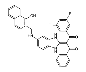 1-(3,5-difluorophenyl)-2-(5-(((1-hydroxynaphthalen-2-yl)methyl)amino)-1,3-dihydro-2H-benzo[d]imidazol-2-ylidene)-3-phenylpropane-1,3-dione CAS:388597-91-9 manufacturer & supplier