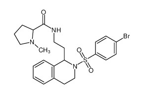 N-(2-(2-((4-bromophenyl)sulfonyl)-1,2,3,4-tetrahydroisoquinolin-1-yl)ethyl)-1-methylpyrrolidine-2-carboxamide CAS:388627-95-0 manufacturer & supplier