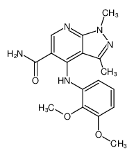 4-((2,3-dimethoxyphenyl)amino)-1,3-dimethyl-1H-pyrazolo[3,4-b]pyridine-5-carboxamide CAS:389057-97-0 manufacturer & supplier