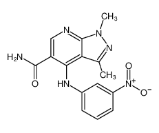 1,3-dimethyl-4-((3-nitrophenyl)amino)-1H-pyrazolo[3,4-b]pyridine-5-carboxamide CAS:389058-12-2 manufacturer & supplier