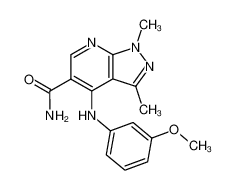 4-[(3-methoxyphenyl)amino]-1,3-dimethyl-1H-pyrazolo[3,4-b]pyridine-5-carboxamide CAS:389058-62-2 manufacturer & supplier