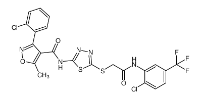 N-(5-((2-((2-chloro-5-(trifluoromethyl)phenyl)amino)-2-oxoethyl)thio)-1,3,4-thiadiazol-2-yl)-3-(2-chlorophenyl)-5-methylisoxazole-4-carboxamide CAS:389073-71-6 manufacturer & supplier