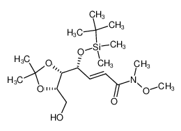 (2E,4R,5S,6S)-N-methoxy-N-methyl-4-(tert-butyldimethylsilyl)oxy-5,6-(dimethylmethylenedioxy)-7-hydroxy-2-heptenamide CAS:389086-20-8 manufacturer & supplier