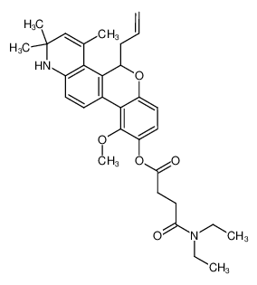 2,5-dihydro-9-(4-N,N-diethylamino-4-oxo-butanoyloxy)-10-methoxy-2,2,4-trimethyl-5-(2-propenyl)-1H-[1]benzopyrano[3,4-f]quinoline CAS:389091-02-5 manufacturer & supplier