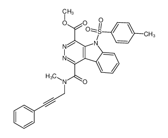 1-[Methyl-(3-phenyl-prop-2-ynyl)-carbamoyl]-5-(toluene-4-sulfonyl)-5H-pyridazino[4,5-b]indole-4-carboxylic acid methyl ester CAS:389118-11-0 manufacturer & supplier