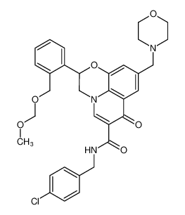 N-(4-chlorobenzyl)-2-(2-((methoxymethoxy)methyl)phenyl)-9-(morpholinomethyl)-7-oxo-2,3-dihydro-7H-[1,4]oxazino[2,3,4-ij]quinoline-6-carboxamide CAS:389134-23-0 manufacturer & supplier